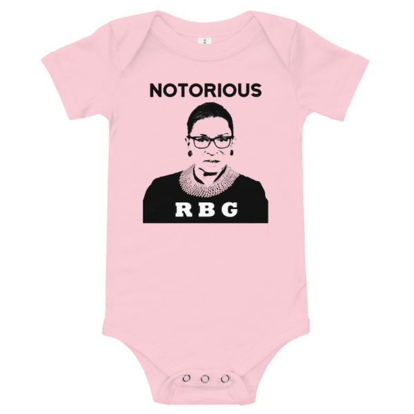 Notorious RBG baby bodysuit - pink