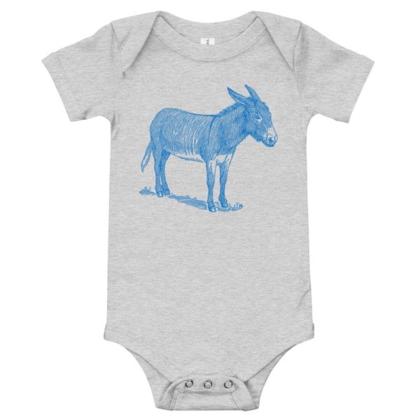 Blue Donkey Baby Bodysuit - grey