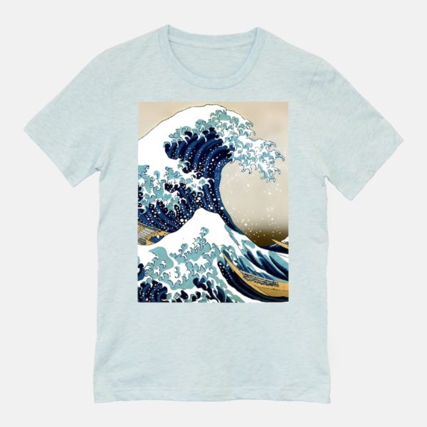 The Great Wave Off Kanagawa Matching Shirts - Adult Heather Prism Ice Blue