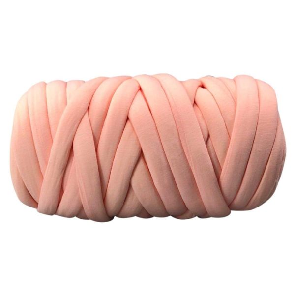 Vegan Chunky Cotton Tube Hand Knitting Yarn - Light Pink