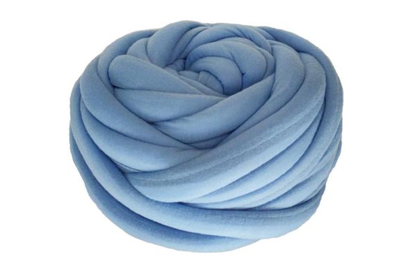 Vegan Chunky Cotton Tube Hand Knitting Yarn - Blue