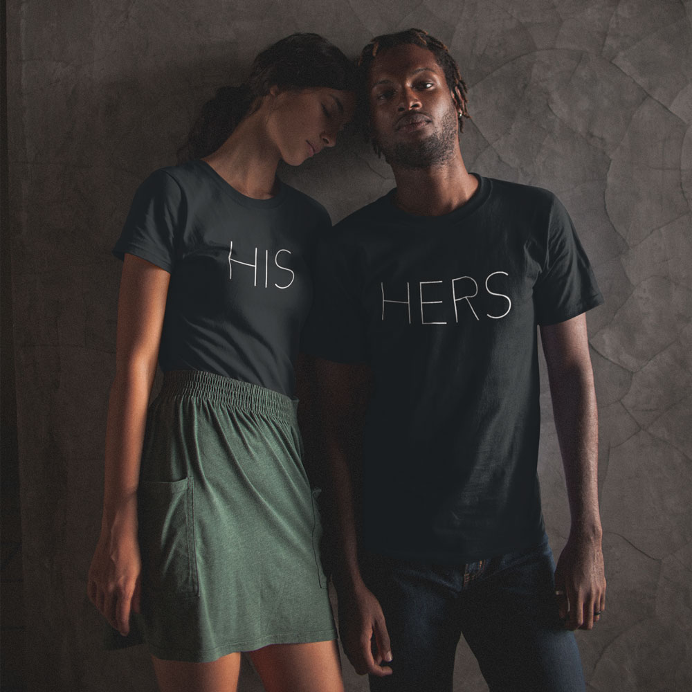 Minimalist HIS & HERS Couples T-Shirts • Yélo Pomélo