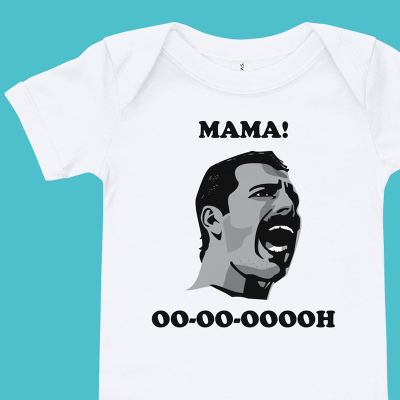 Aosepangpi Baby Crawler,Baby T-Shirt Freddie Mercury 2 Black Long Sleeve Jumpsuits.