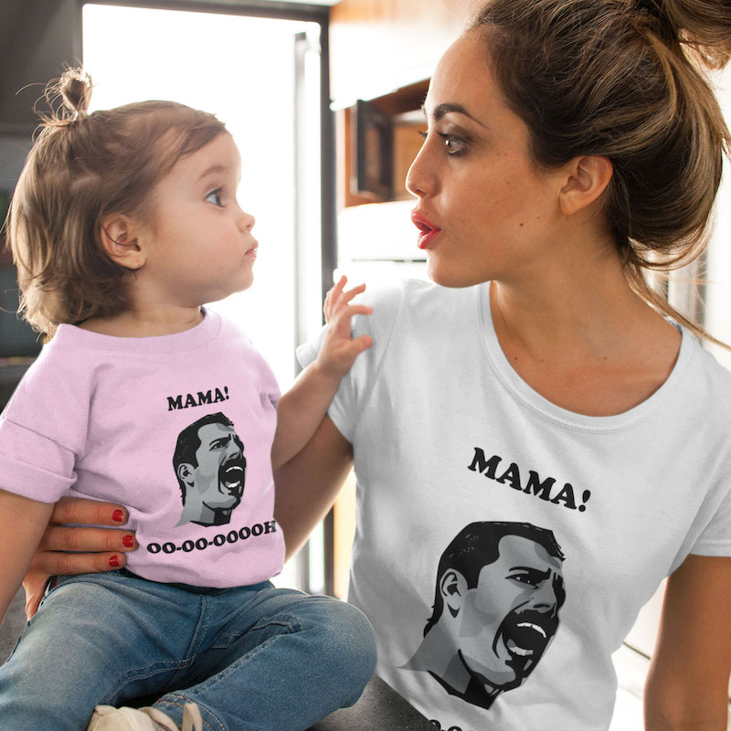 Freddie Mercury Mommy and Me Outfits, Bohemian Rhapsody Freddie Mercury Matching Outfits