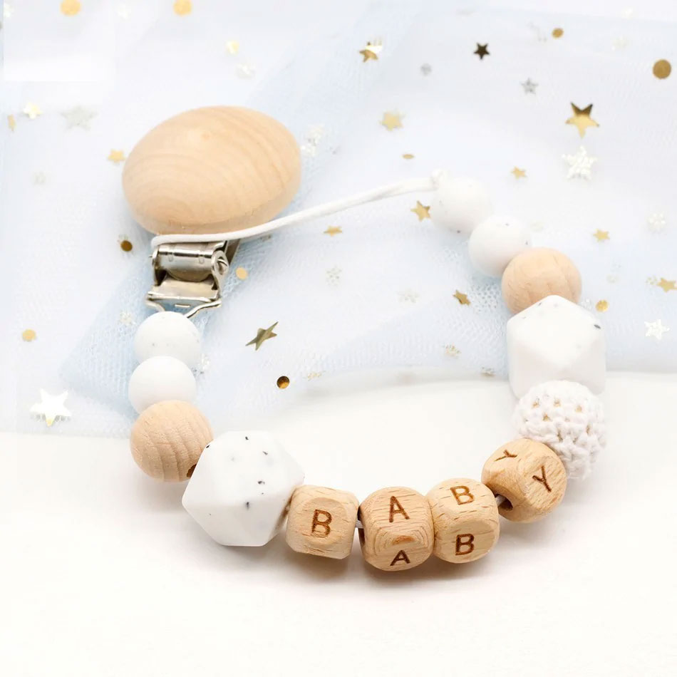 Personalized Wooden Pacifier Clip (Up 