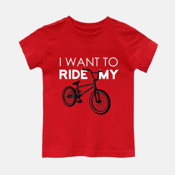 I Want To Ride My BMX Bicycle Kids Tee - youth red