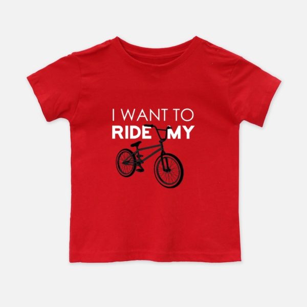 I Want To Ride My BMX Bicycle Kids Tee - toddler red