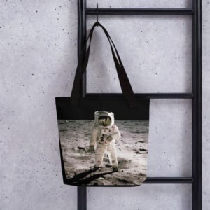 Moon Landing Astronaut Tote Bag