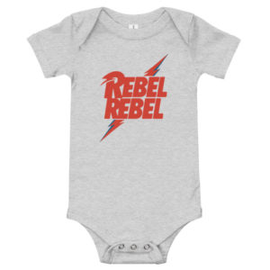 Rebel Rebel baby bodysuit, rebel rebel baby onesie - grey