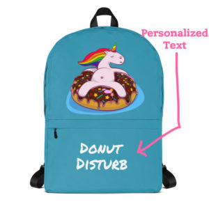 Donut Unicorn Backpack with Personalized Text