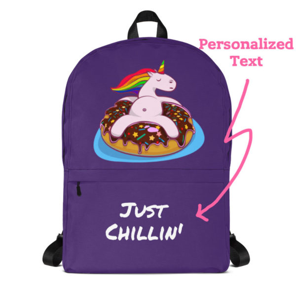 donut unicorn backpack - purple
