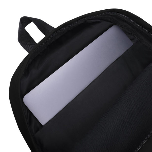 black backpack laptop pocket