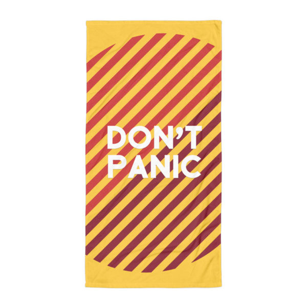 Don't Panic Beach Towel - Vertical