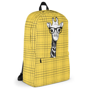 Hipster Giraffe Backpack with Personalized Text