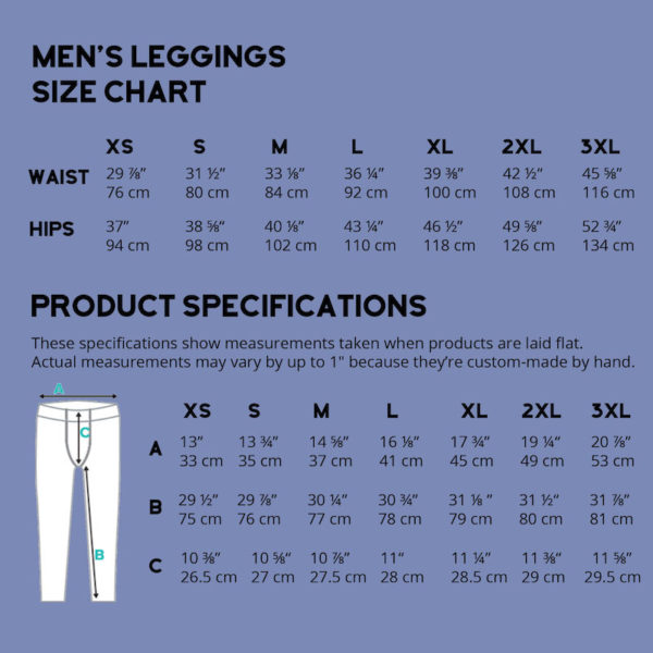 Men's Leggings Size Chart