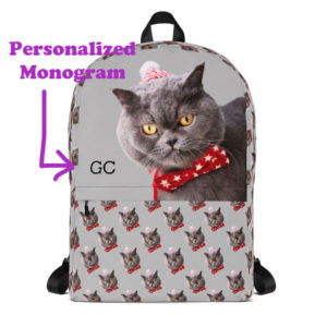 Grumpy Cat Backpack with Custom Monogram