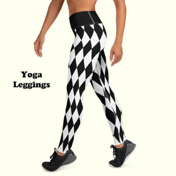 Freddie Mercury Harlequin Yoga Leggings - Left