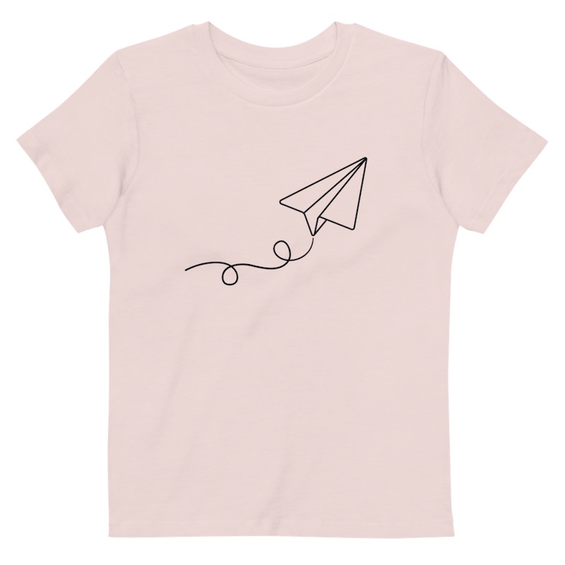 Shadow paper plane kids t-shirt