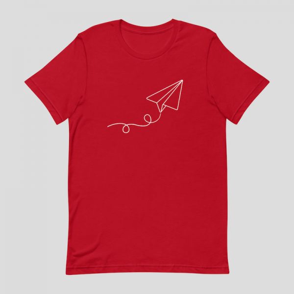 Minimalist Paper Plane Shirt- red