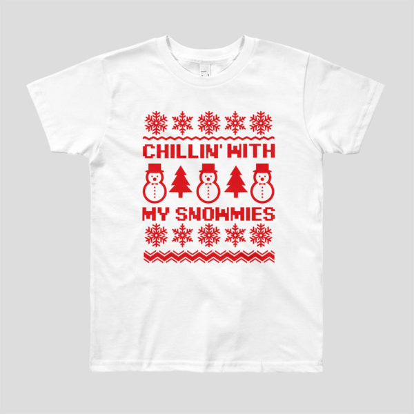 Chillin' With My Snowmies Kids Tee - Red