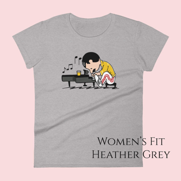 Freddie Mercury Peanuts Shirt - Women's Heather Grey