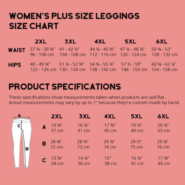 Size chart: Women's Plus Size Leggings