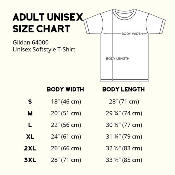 Gildan 64000 Unisex Size Chart