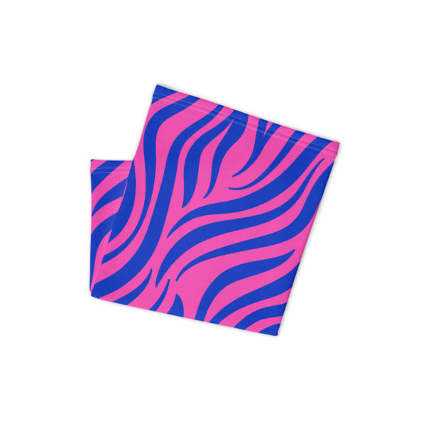 Zebra Print Neck Gaiter - Magenta folded