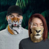 Reversible Tiger and Lion Head Neck Gaiter