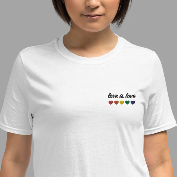 embroidered love is love shirt - woman