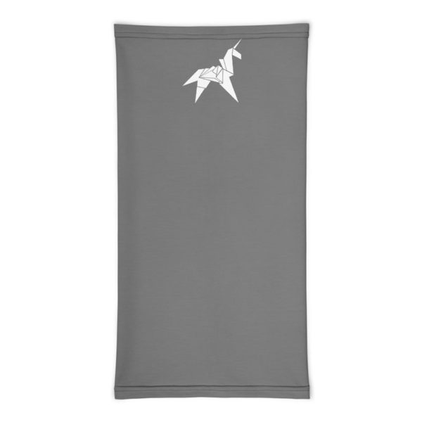 Origami Unicorn Neck Gaiter - dark grey flat