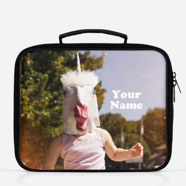 Personalized creepy unicorn lunchbox