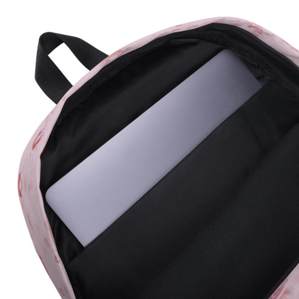 Pink Champagne Bubbles Backpack - laptop pocket