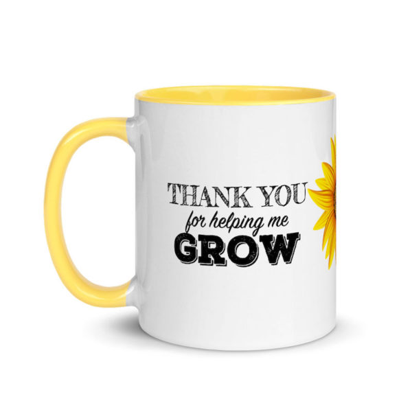 Thanks For Helping Me Grow Teacher Appreciation Mug - left