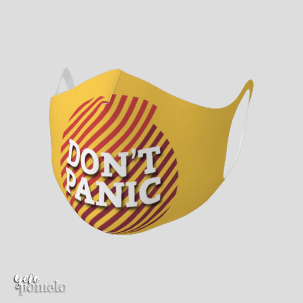 Don't Panic Face Mask - Yellow & White