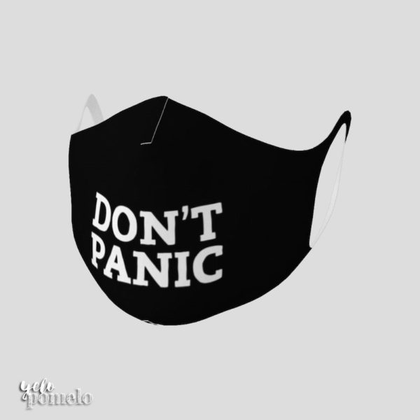Don't Panic Face Mask - black & white