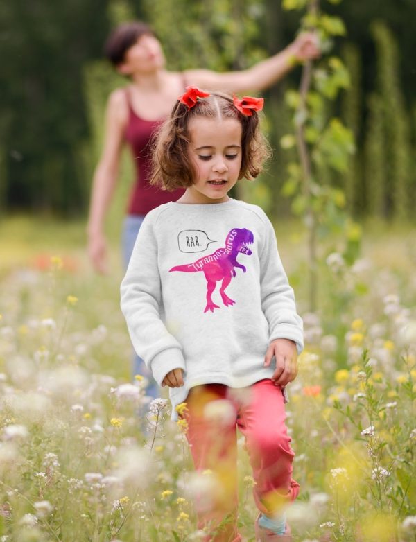 Pink Tyrannosaurus Toddler Sweatshirt - model