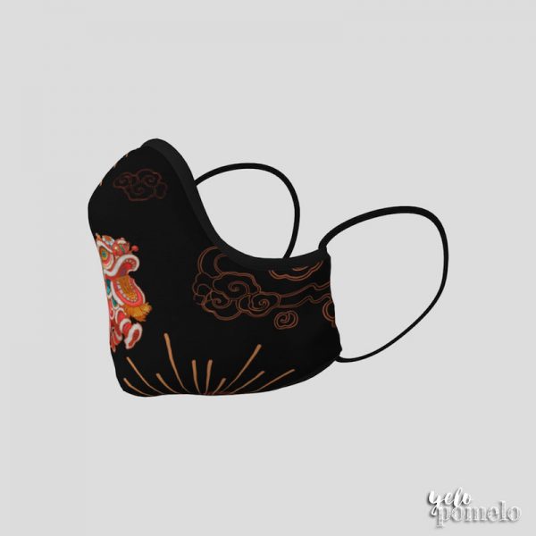 Chinese New Year Face Mask - black left