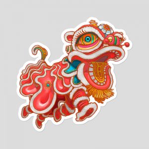 Chinese New Year Lion Dance Sticker