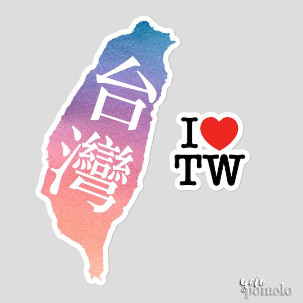 Autocollant "I Love Taiwan" - Nom commun
