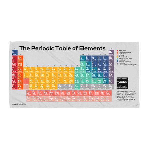 Periodic Table of Elements beach towel - light grey