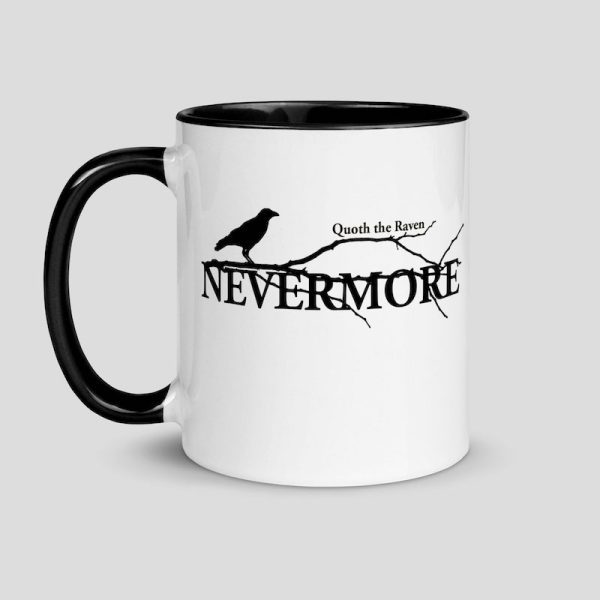 Edgar Allan Poe Quoth the Raven Nevermore Mug - left