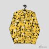 Anti Facial Recognition Hoodie - yellow on hanger