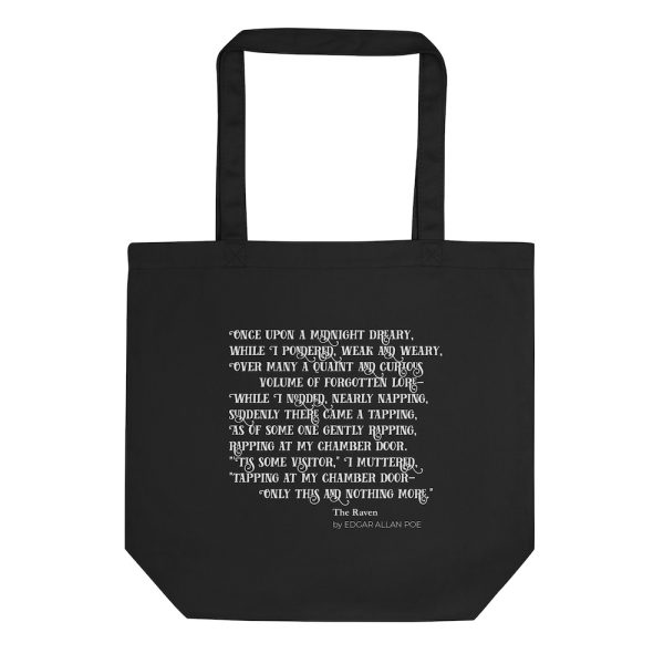 Quoth The Raven Nevermore Tote Bag - Black, back
