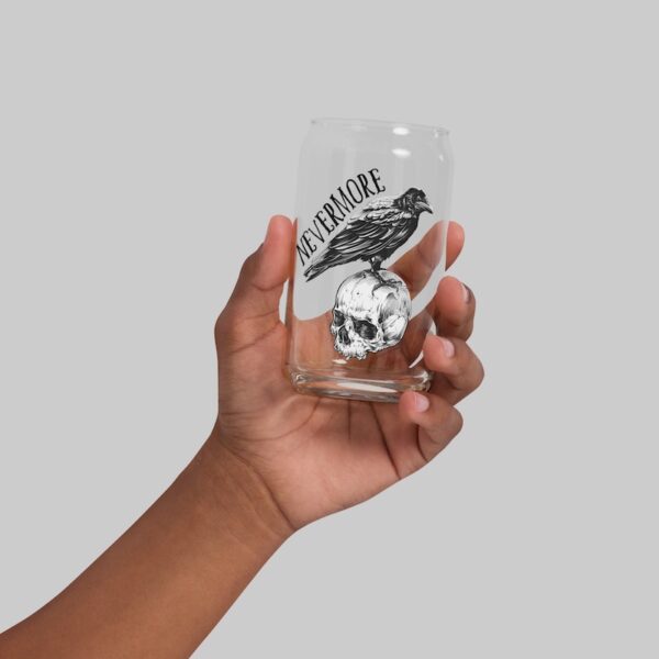 Quoth the Raven Nevermore Can-Shaped Glass