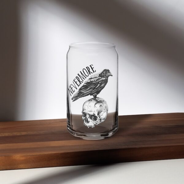 Quoth the Raven Nevermore Can-Shaped Glass