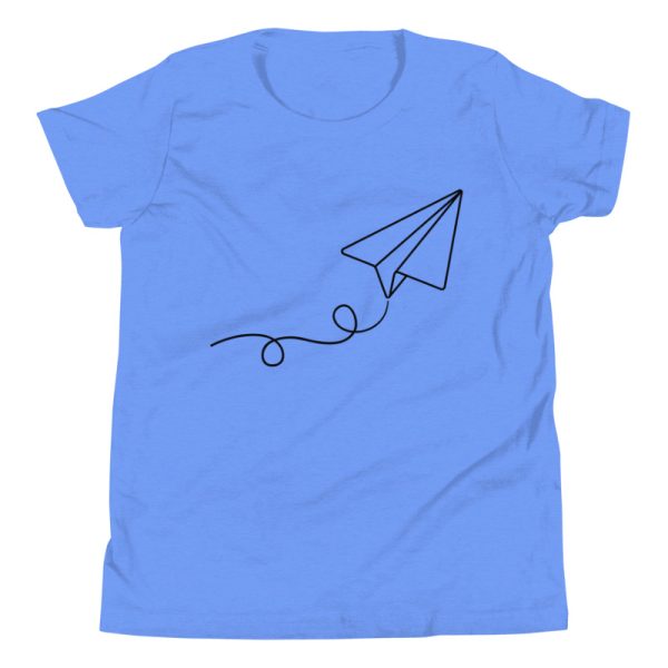 Kids Paper Plane Shirt - Heather Blue